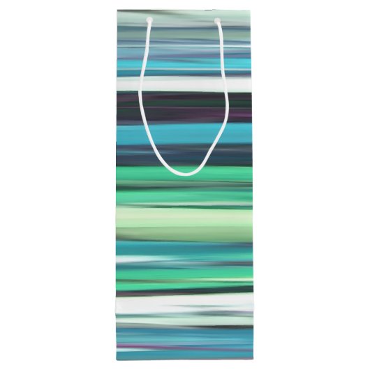 Abstracte #2: Aqua blue green blur Wijn Cadeautas (Achterkant)