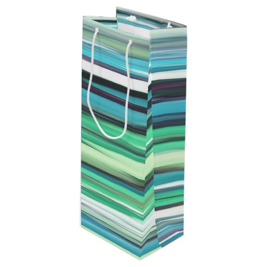 Abstracte #2: Aqua blue green blur Wijn Cadeautas (Voorkant Gekanteld)