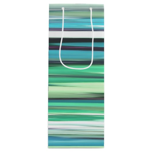 Abstracte #2: Aqua blue green blur Wijn Cadeautas (Voorkant)