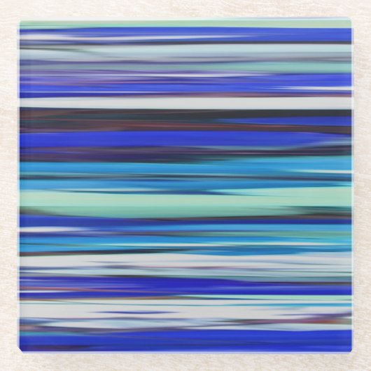 Abstracte #2: Blauwe vervaging Glazen Onderzetter (Voorkant)