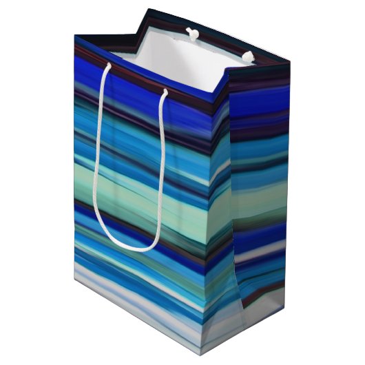 Abstracte #2: Blauwe vervaging Medium Cadeauzakje (Voorkant Gekanteld)