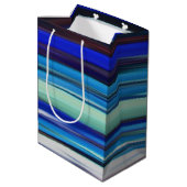 Abstracte #2: Blauwe vervaging Medium Cadeauzakje (Achterkant Gekanteld)
