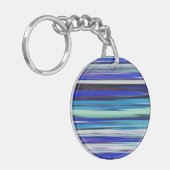 Abstracte #2: Blauwe vervaging Sleutelhanger (Voorkant Links)
