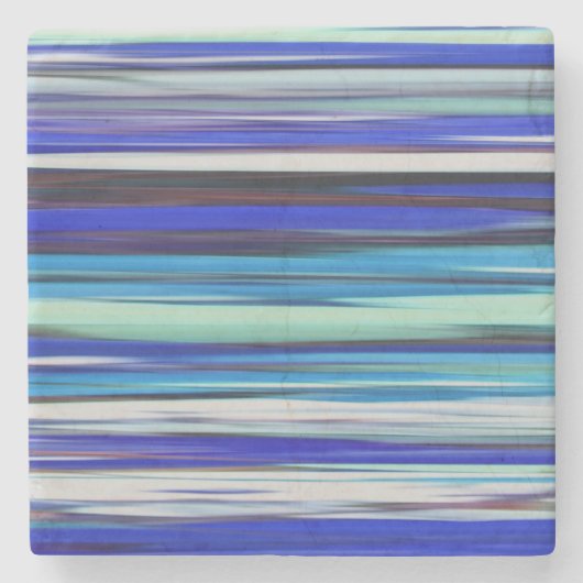 Abstracte #2: Blauwe vervaging Stenen Onderzetter (Voorkant)