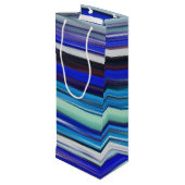 Abstracte #2: Blauwe vervaging Wijn Cadeautas (Achterkant Gekanteld)