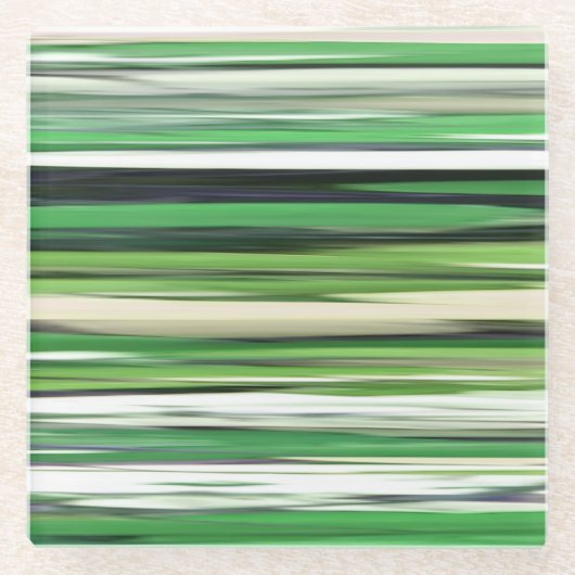 Abstracte #2: Groene vervaging Glazen Onderzetter (Voorkant)