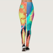 Abstracte 2-kleurige kunstprint leggings (Achterkant)