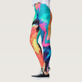 Abstracte 2-kleurige kunstprint leggings (Links)