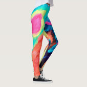 Abstracte 2-kleurige kunstprint leggings (Rechts)
