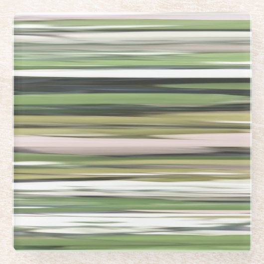 Abstracte #2: Olijfgroene blauwvis Glazen Onderzetter (Voorkant)