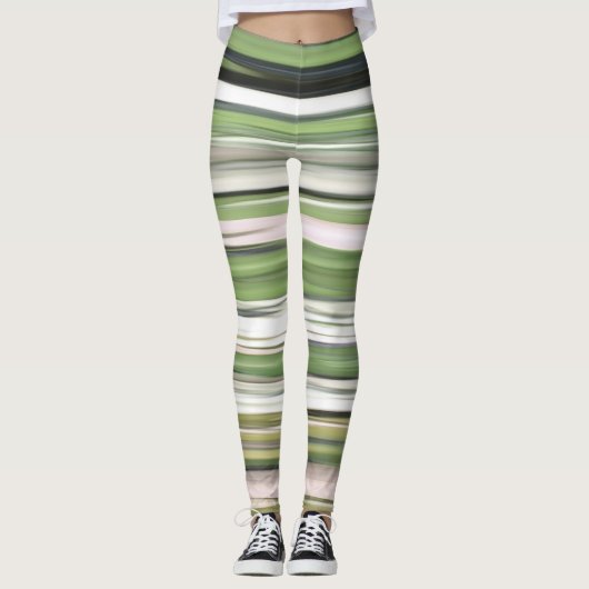 Abstracte #2: Olijfgroene blauwvis Leggings (Voorkant)