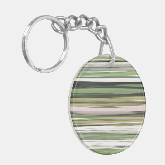 Abstracte #2: Olijfgroene blauwvis Sleutelhanger (Voorkant Links)