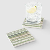 Abstracte #2: Olijfgroene blauwvis Stenen Onderzetter (Zijkant)