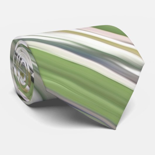 Abstracte #2: Olijfgroene blauwvis Stropdas (Opgerold)