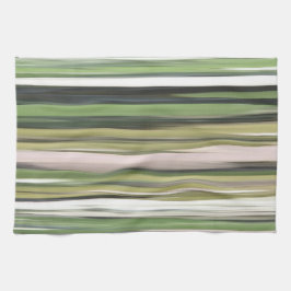 Abstracte #2: Olijfgroene blauwvis Theedoek