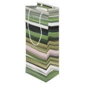 Abstracte #2: Olijfgroene blauwvis Wijn Cadeautas (Achterkant Gekanteld)