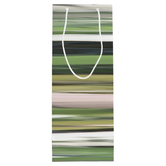 Abstracte #2: Olijfgroene blauwvis Wijn Cadeautas (Achterkant)