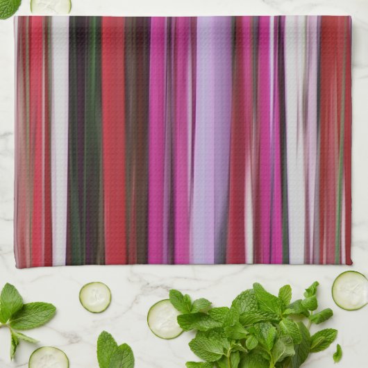 Abstracte #2: Rode vervaging Theedoek (Gevouwen)