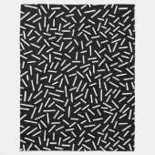 Abstracte 300117 - White on Black Fleece Deken (Voorkant)