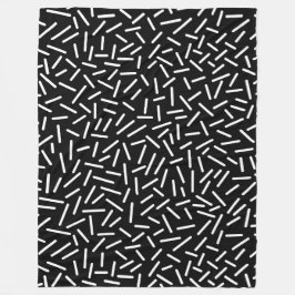 Abstracte 300117 - White on Black Fleece Deken
