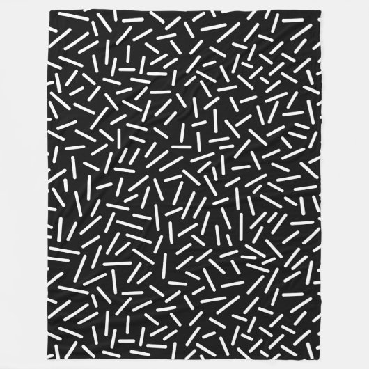Abstracte 300117 - White on Black Fleece Deken (Voorkant)