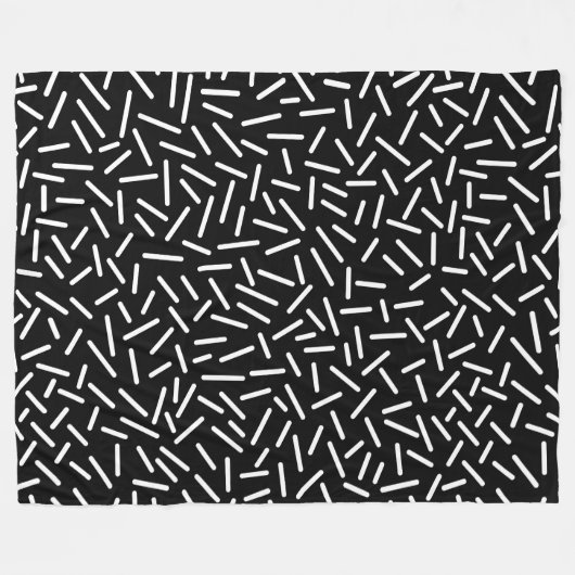 Abstracte 300117 - White on Black Fleece Deken (Voorkant (Horizontaal))