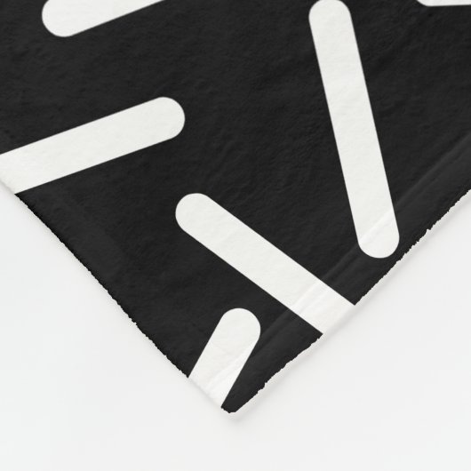 Abstracte 300117 - White on Black Fleece Deken (Hoek)