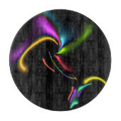 Abstracte 334 Helderkrachtige vormen op zwart Snijplank (Voorkant)