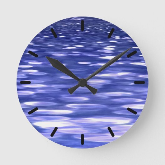 Abstracte #3: Blauwe flikkering Ronde Klok (Voorkant)