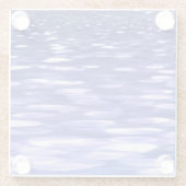 Abstracte #3: Blauwe shimmer Glazen Onderzetter (Achterkant)