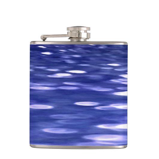Abstracte #3: Blauwe shimmer Heupfles (Voorkant)