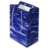 Abstracte #3: Blauwe shimmer Medium Cadeauzakje (Achterkant Gekanteld)