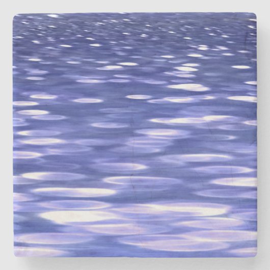 Abstracte #3: Blauwe shimmer Stenen Onderzetter (Voorkant)
