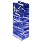 Abstracte #3: Blauwe shimmer Wijn Cadeautas (Voorkant Gekanteld)