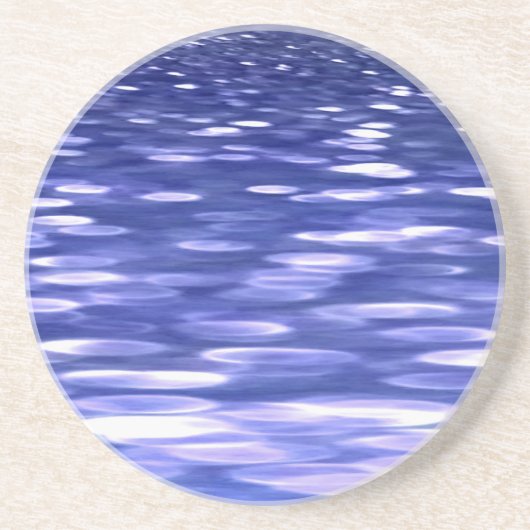 Abstracte #3: Blauwe shimmer Zandsteen Onderzetter (Voorkant)