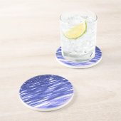 Abstracte #3: Blauwe shimmer Zandsteen Onderzetter (Zijkant)