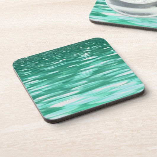 Abstracte #3: Groene Shimmer Bier Onderzetter (Linkerzijde)