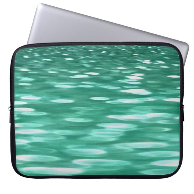 Abstracte #3: Groene Shimmer Laptop Sleeve (Voorkant)