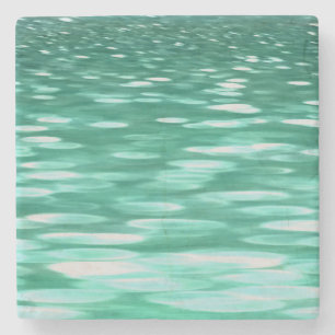 Abstracte #3: Groene Shimmer Stenen Onderzetter