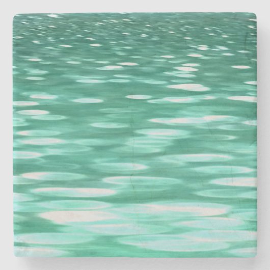 Abstracte #3: Groene Shimmer Stenen Onderzetter (Voorkant)