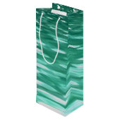Abstracte #3: Groene Shimmer Wijn Cadeautas (Achterkant Gekanteld)