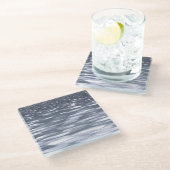 Abstracte #3: Gunmetal shimmer Glazen Onderzetter (Schuin)