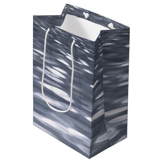 Abstracte #3: Gunmetal shimmer Medium Cadeauzakje (Voorkant Gekanteld)