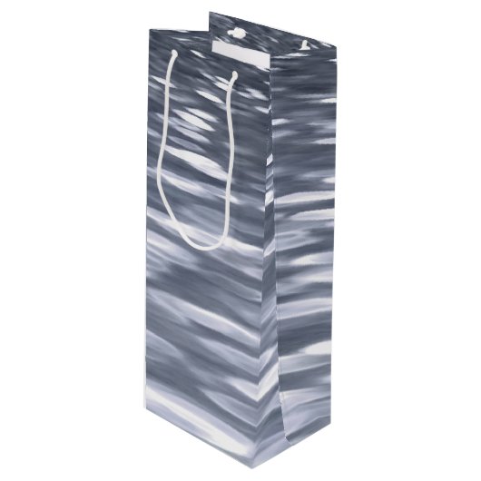 Abstracte #3: Gunmetal shimmer Wijn Cadeautas (Voorkant Gekanteld)