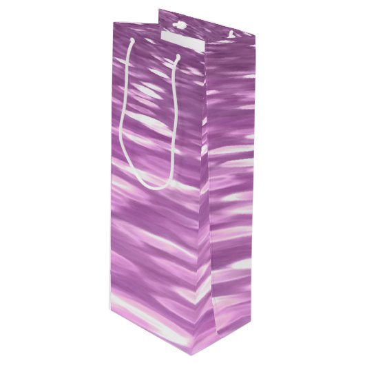 Abstracte #3: Lila Shimmer Wijn Cadeautas (Voorkant Gekanteld)
