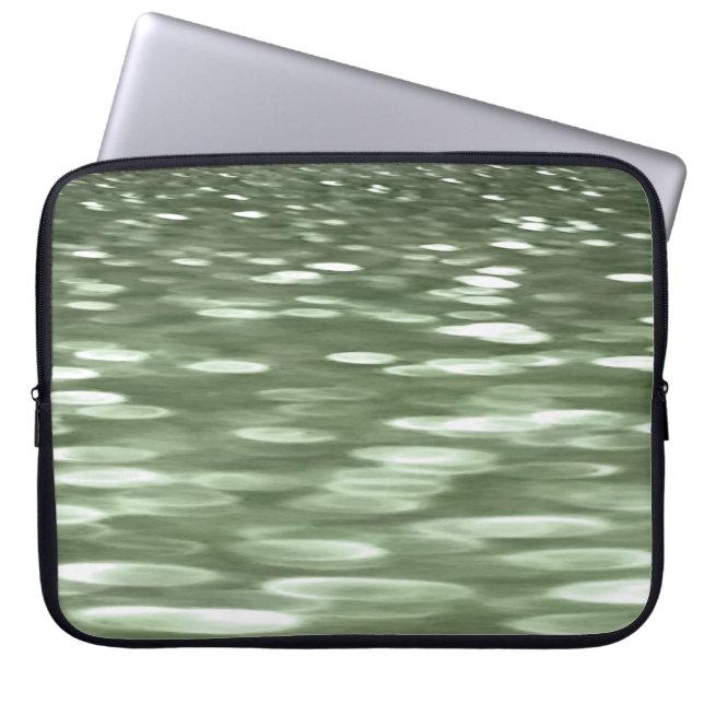 Abstracte #3: Olijfgroene blauwvis Laptop Sleeve (Voorkant)