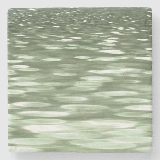 Abstracte #3: Olijfgroene blauwvis Stenen Onderzetter (Voorkant)