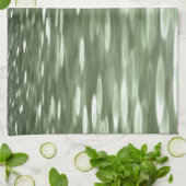 Abstracte #3: Olijfgroene blauwvis Theedoek (Gevouwen)