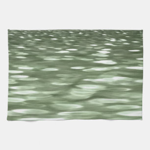 Abstracte #3: Olijfgroene blauwvis Theedoek