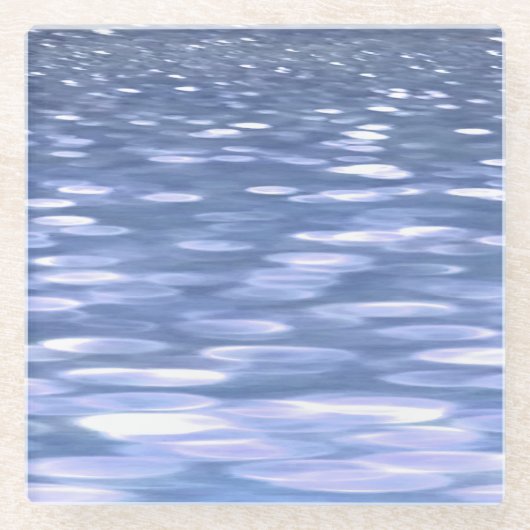 Abstracte #3: Powder blue shimmer Glazen Onderzetter (Voorkant)